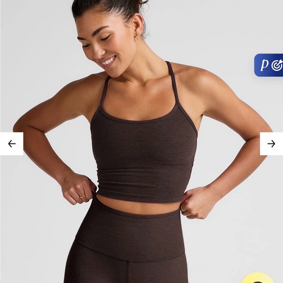 Beyond Yoga Tops - Beyond Yoga Spacedye Slim Raceback Cropped Tank Dark Chocolate M NWOT